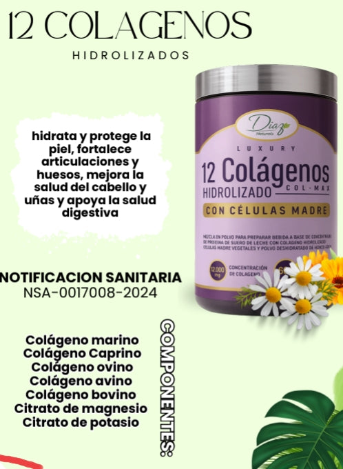 12 COLAGENOS HIDROLIZADO 600g